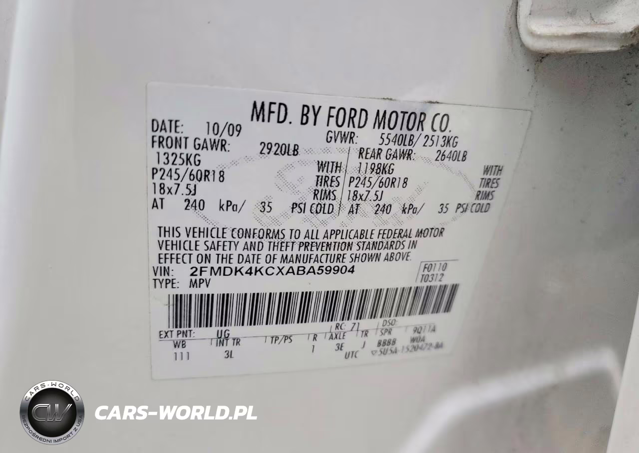 2010 Ford Edge Limited VIN:2FMDK4KCXABA59904 - 13