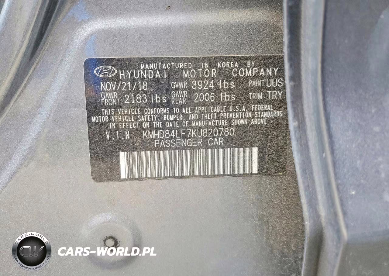 2019 Hyundai Elantra Sel VIN:KMHD84LF7KU820780 - 12