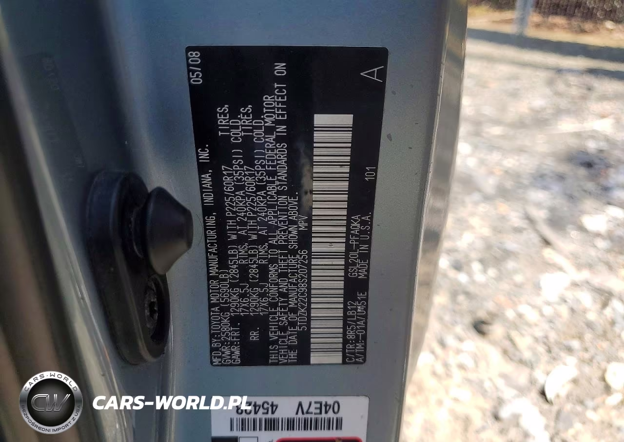 2008 Toyota Sienna VIN:5TDZK22C98S207256 - 14