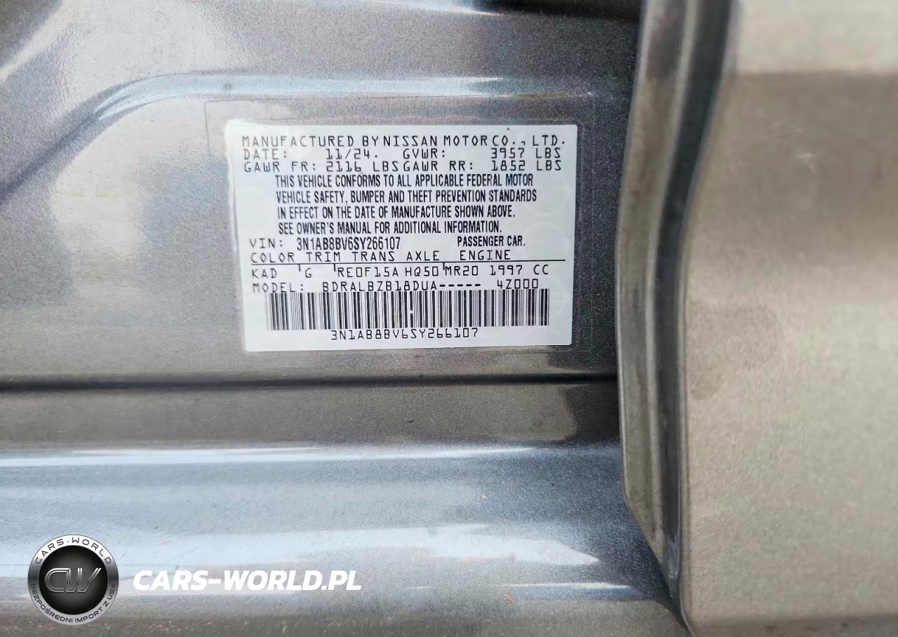 2025 Nissan Sentra S VIN:3N1AB8BV6SY266107 - 13