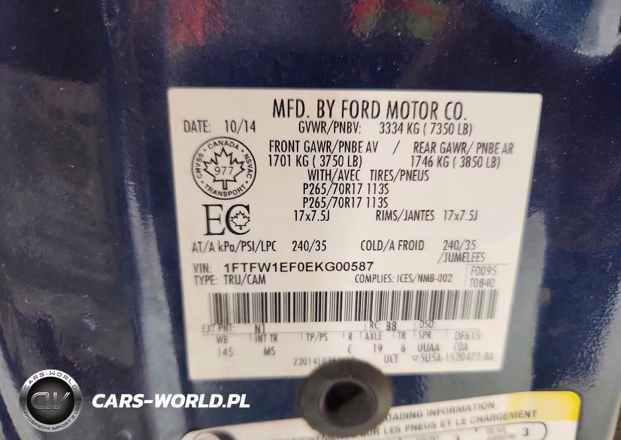 2014 Ford F150 Supercrew VIN:1FTFW1EF0EKG00587 - 12