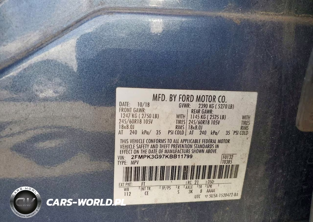 2019 Ford Edge Se VIN:2FMPK3G97KBB11799 - 12