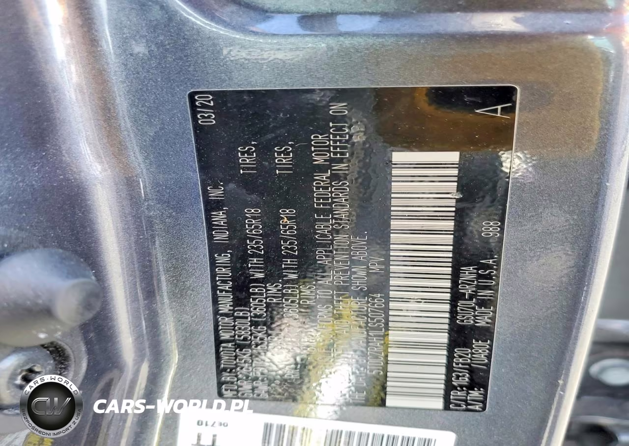 2020 Toyota Highlander L VIN:5TDCZRAH1LS507664 - 14