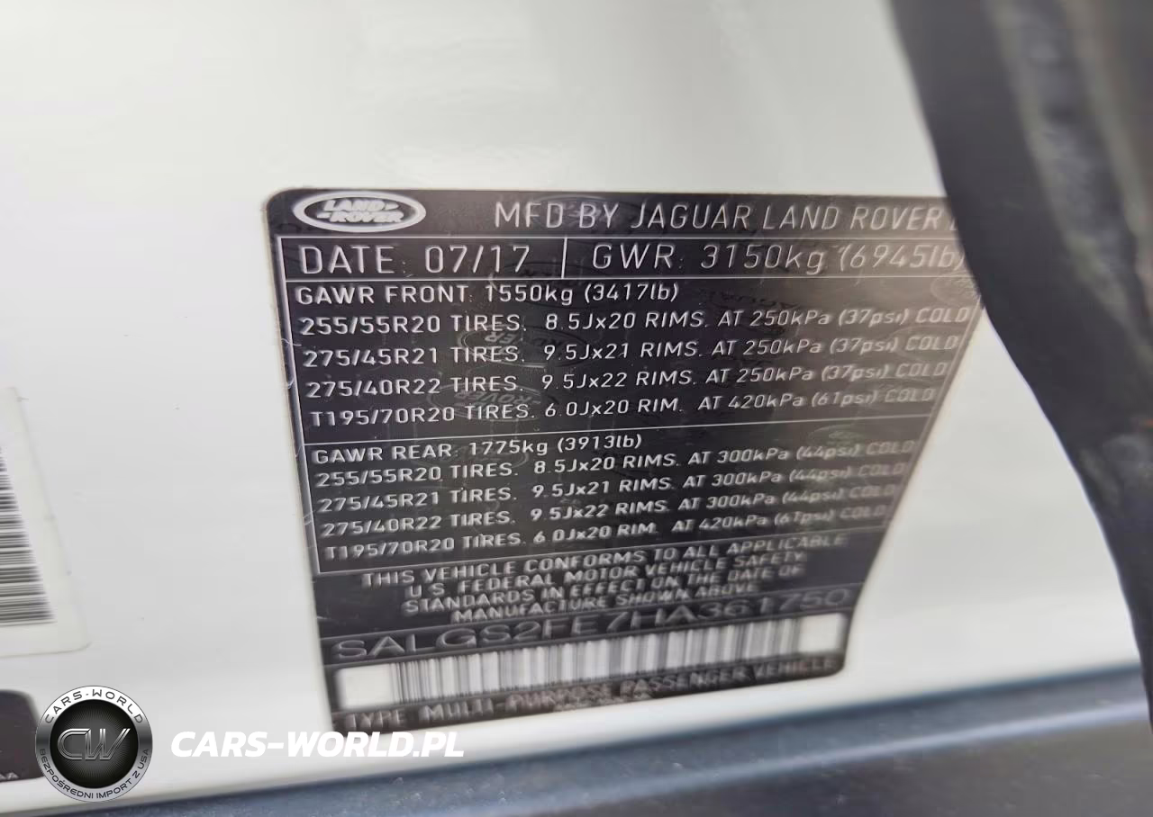 2017 Land Rover Range Rover Supercharged VIN:SALGS2FE7HA361750 - 14