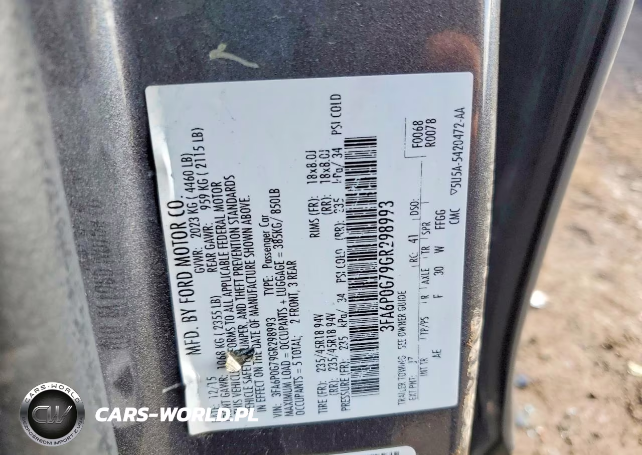 2016 Ford Fusion VIN:3FA6P0G79GR298993 - 12