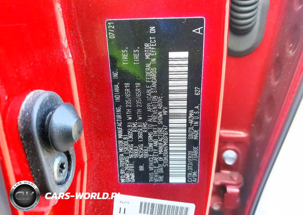 2021 Toyota Highlander Xle VIN:5TDHZRAH7MS078747 - 13