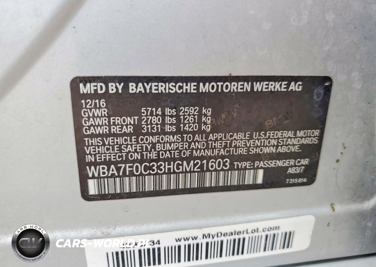 2017 BMW 750 I VIN:WBA7F0C33HGM21603 - 13