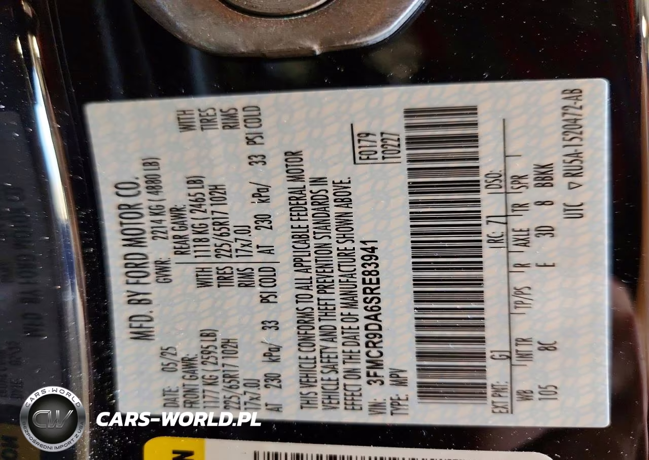 2025 Ford Bronco Sport Badlands VIN:3FMCR9DA6SRE83941 - 14