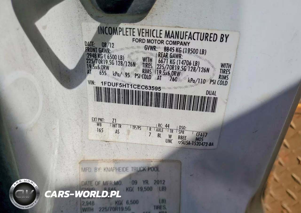 2012 Ford F550 Super Duty Utility - Service Truck VIN:1FDUF5HT1CEC63595 - 12
