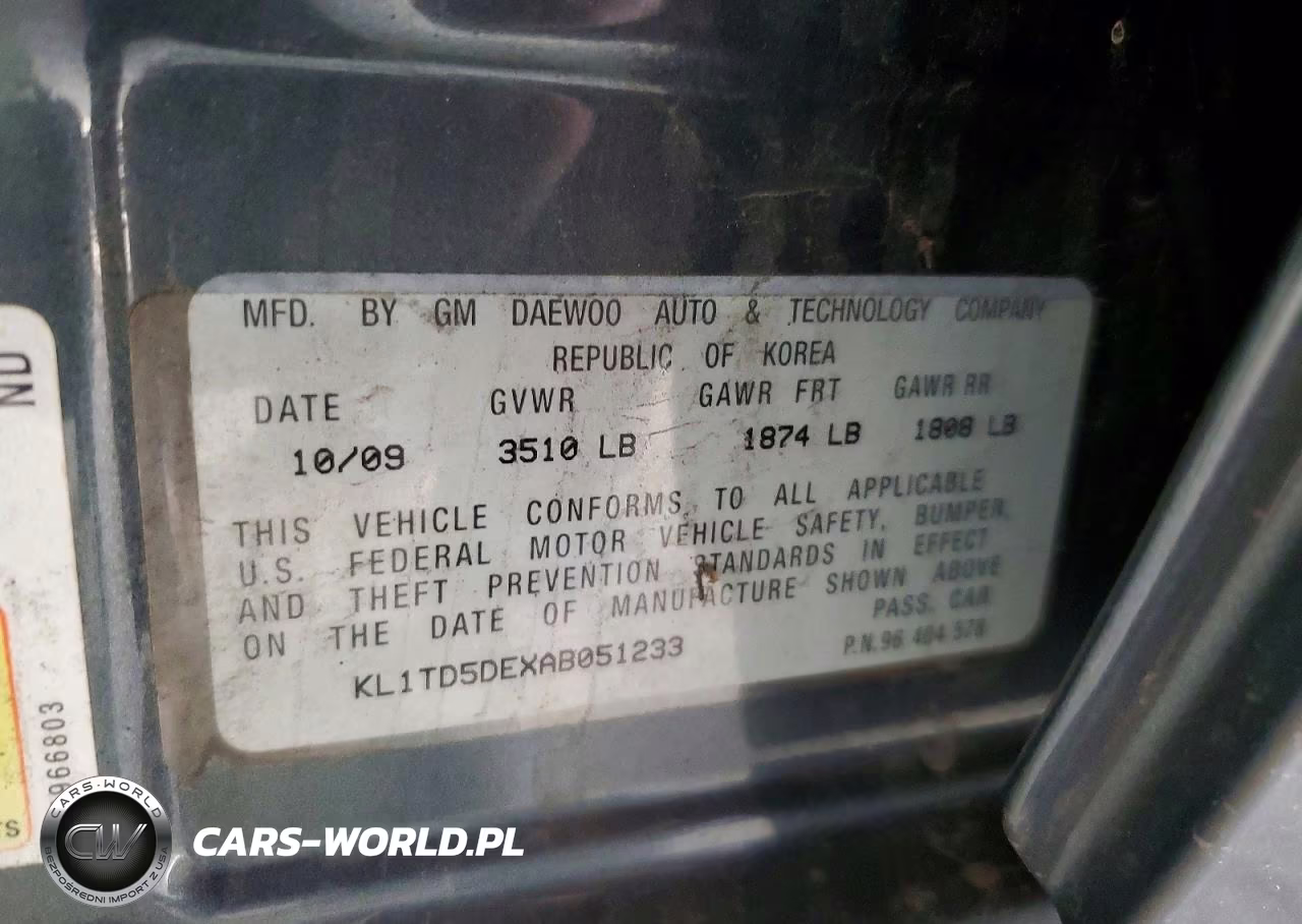 2010 Chevrolet Aveo Ls VIN:KL1TD5DEXAB051233 - 12