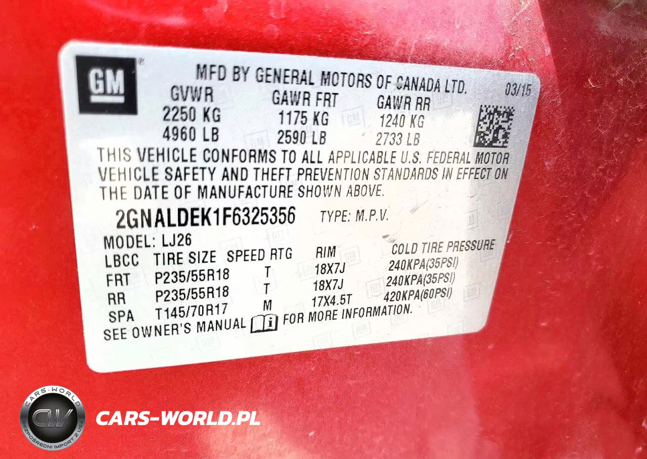 2015 Chevrolet Equinox Ltz VIN:2GNALDEK1F6325356 - 12