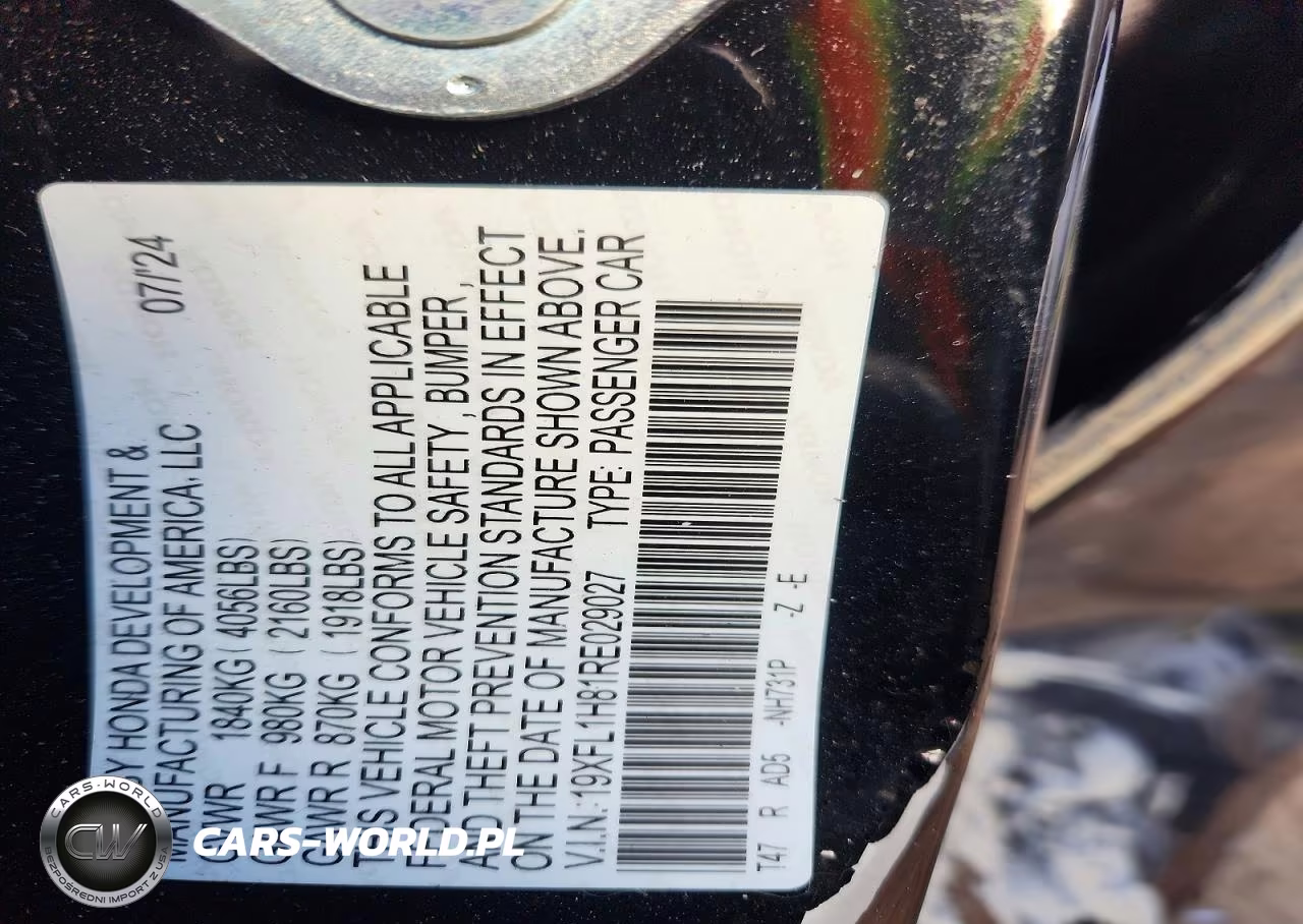 2024 Honda Civic Sport Touring VIN:19XFL1H81RE029027 - 12