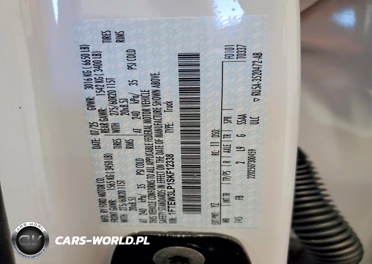 2025 Ford F150 VIN:1FTEW3LP1SKF12338 - 12