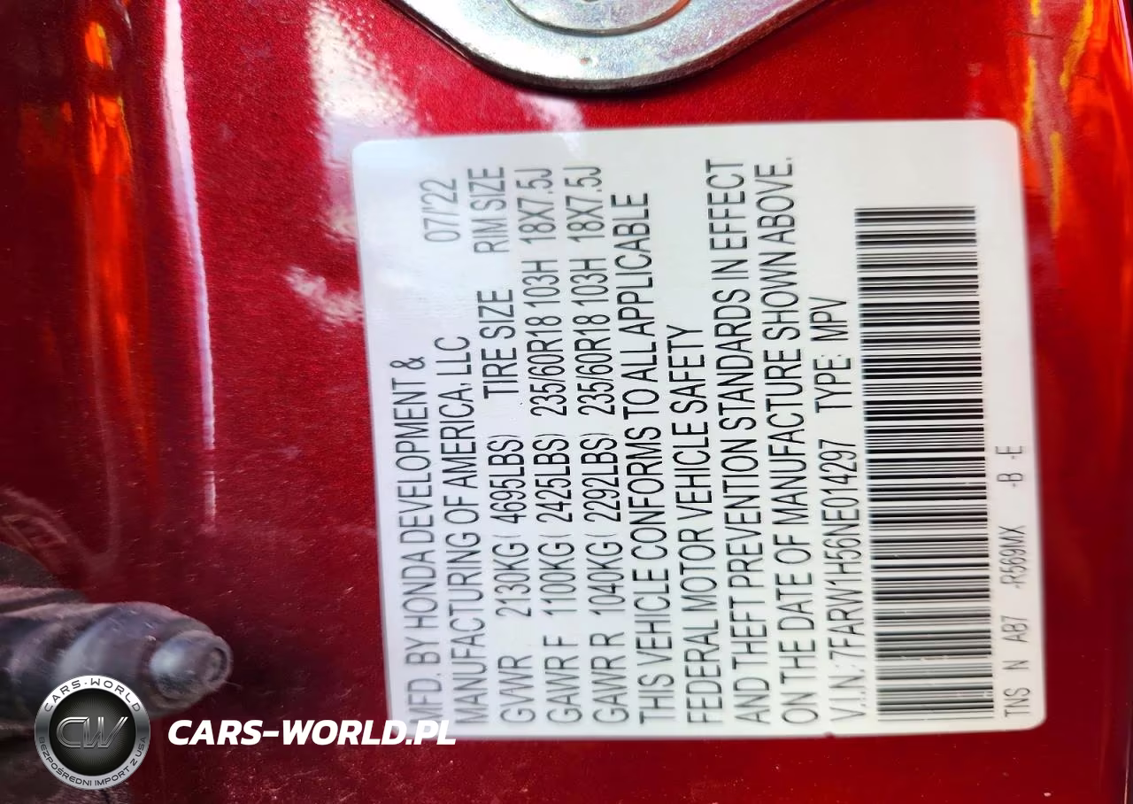 2022 Honda Cr-V Ex VIN:7FARW1H56NE014297 - 13