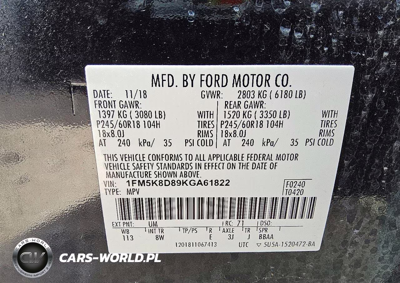 2019 Ford Explorer Xlt VIN:1FM5K8D89KGA61822 - 12