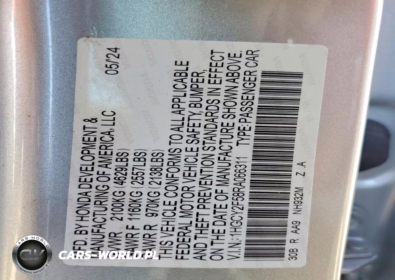 2024 Honda Accord Hybrid Sport VIN:1HGCY2F58RA066311 - 12