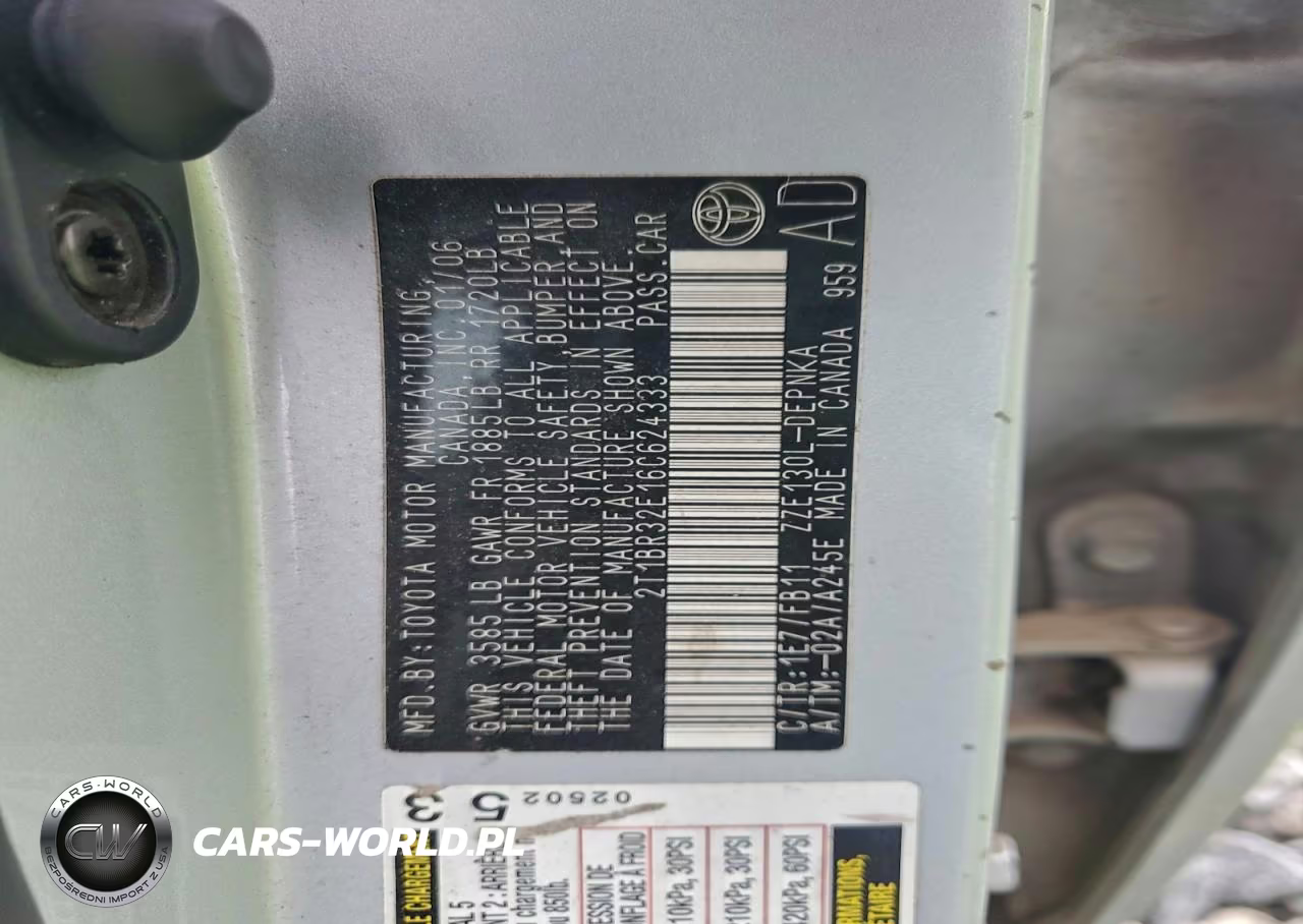 2006 Toyota Corolla Ce VIN:2T1BR32E16C624333 - 12