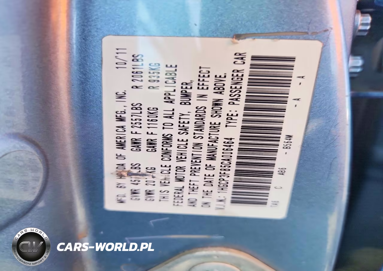 2012 Hond Accord VIN:1HGCP3F85CA006464 - 12