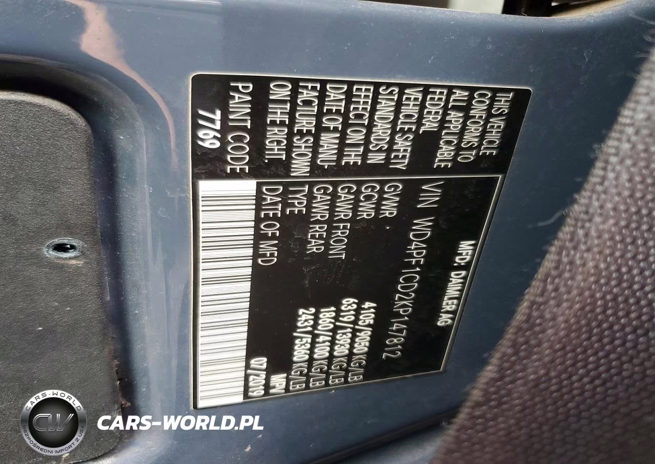 2019 Mercedes Benz Sprinter 2500 Delivery Van VIN:WD4PF1CD2KP147812 - 13