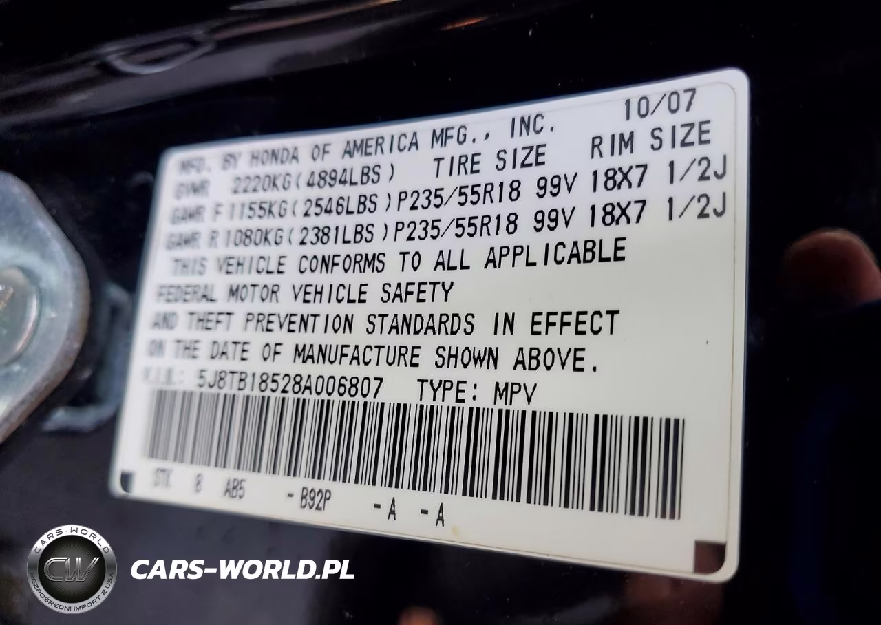 2008 Acura Rdx Technology VIN:5J8TB18528A006807 - 13
