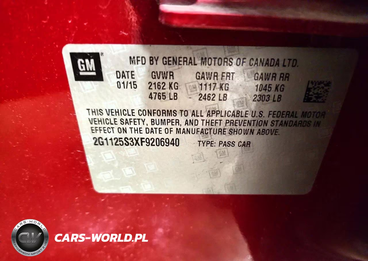 2015 Chevrolet Impala Lt VIN:2G1125S3XF9206940 - 13