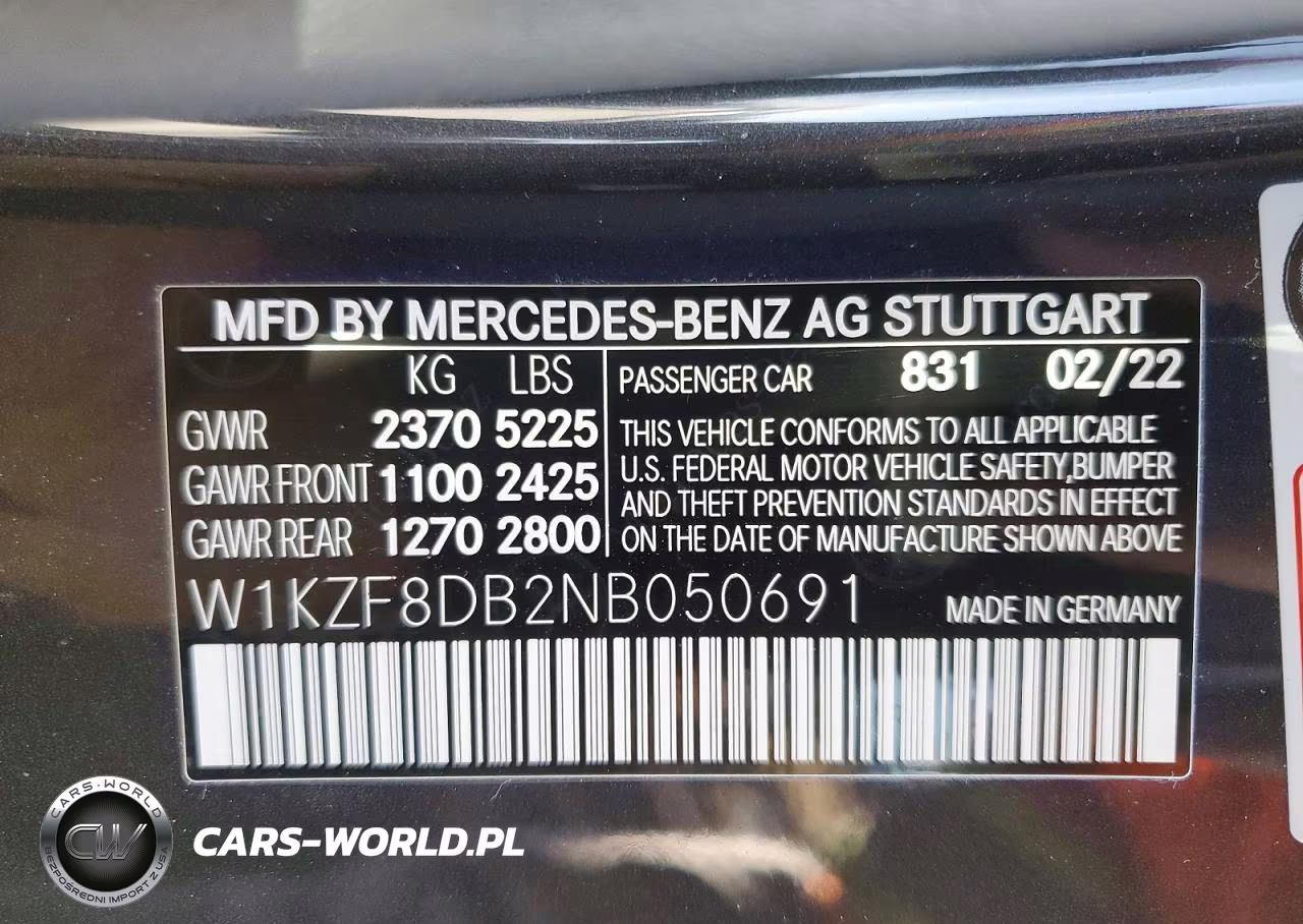 2022 Mercedes-Benz E 350 VIN:W1KZF8DB2NB050691 - 12