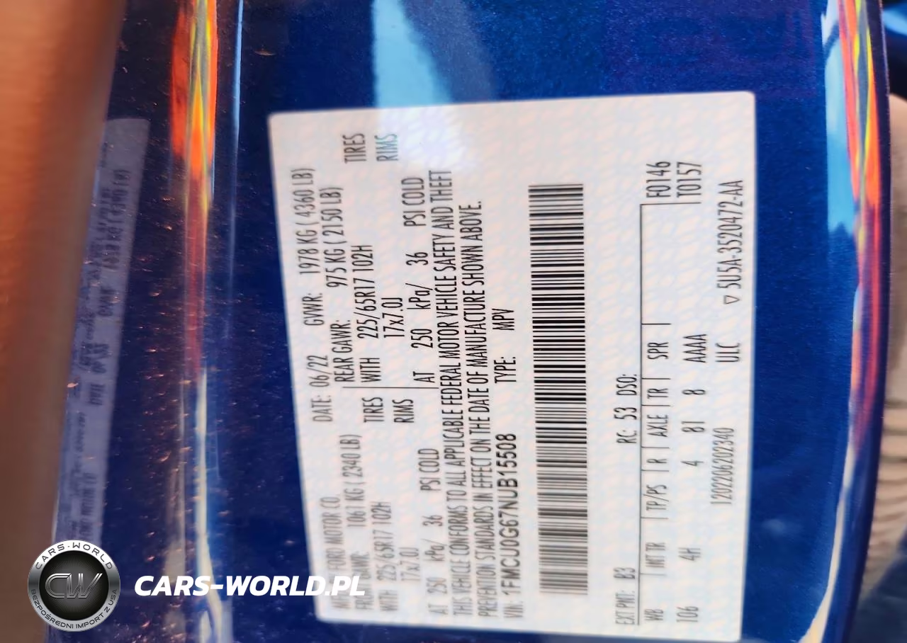 2022 Ford Escape VIN:1FMCU0G67NUB15508 - 12