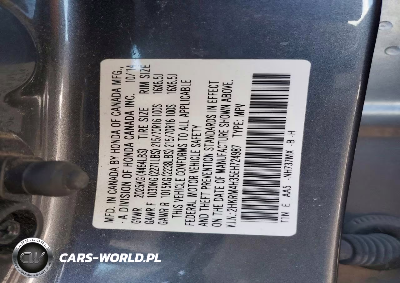 2014 Honda Cr-V Lx VIN:2HKRM4H35EH724987 - 13
