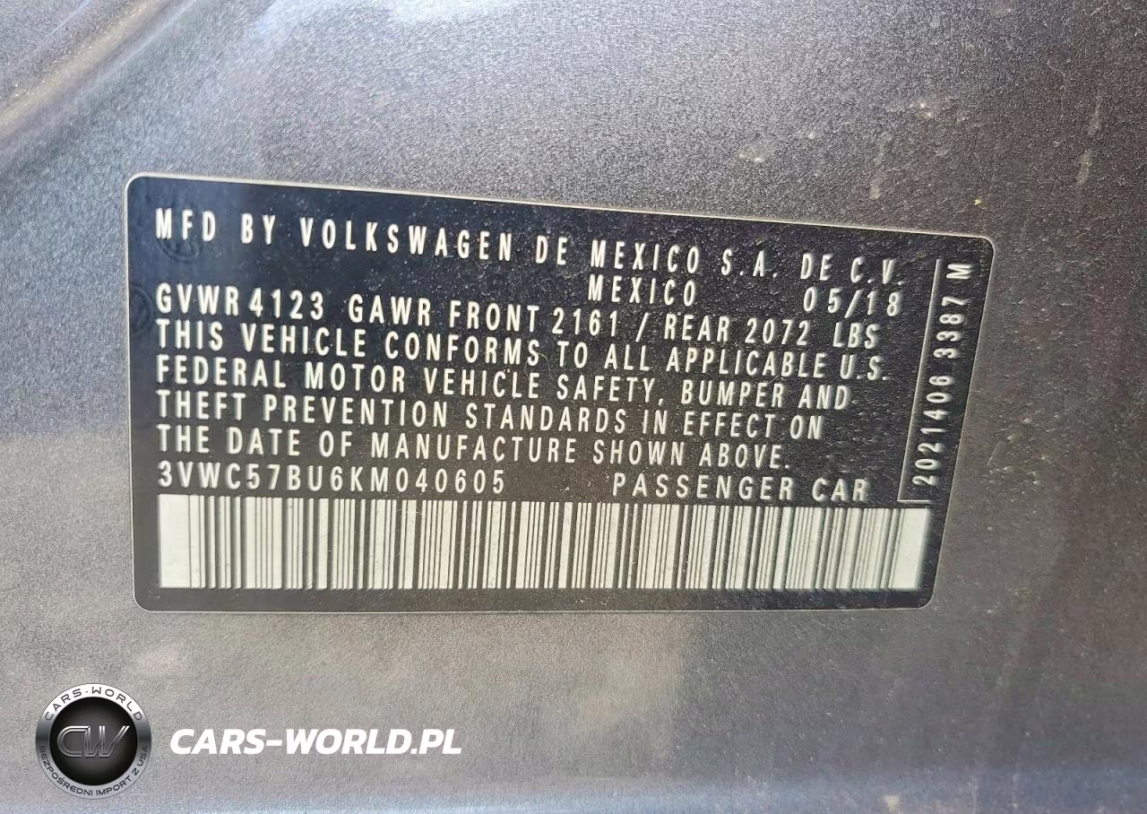 2019 Volkswagen Jetta S VIN:3VWC57BU6KM040605 - 13