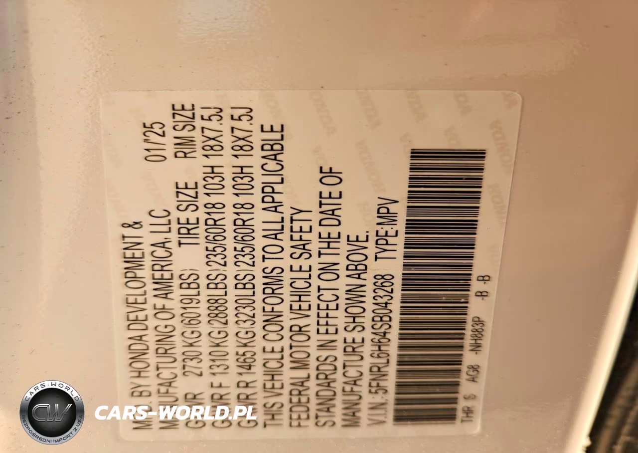 2025 Honda Odyssey Exl VIN:5FNRL6H64SB043268 - 14