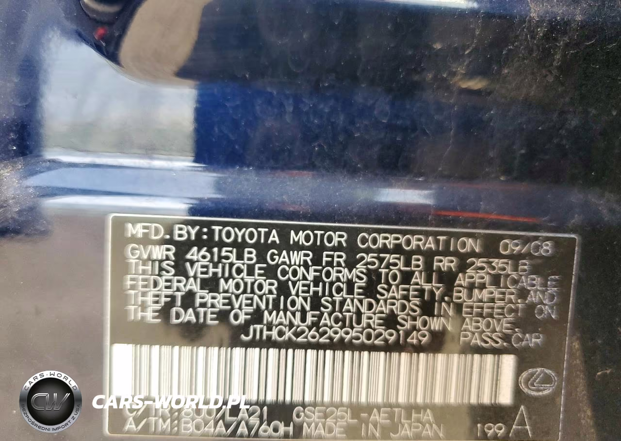 2009 Lexus Is 250 Base VIN:JTHCK262995029149 - 13