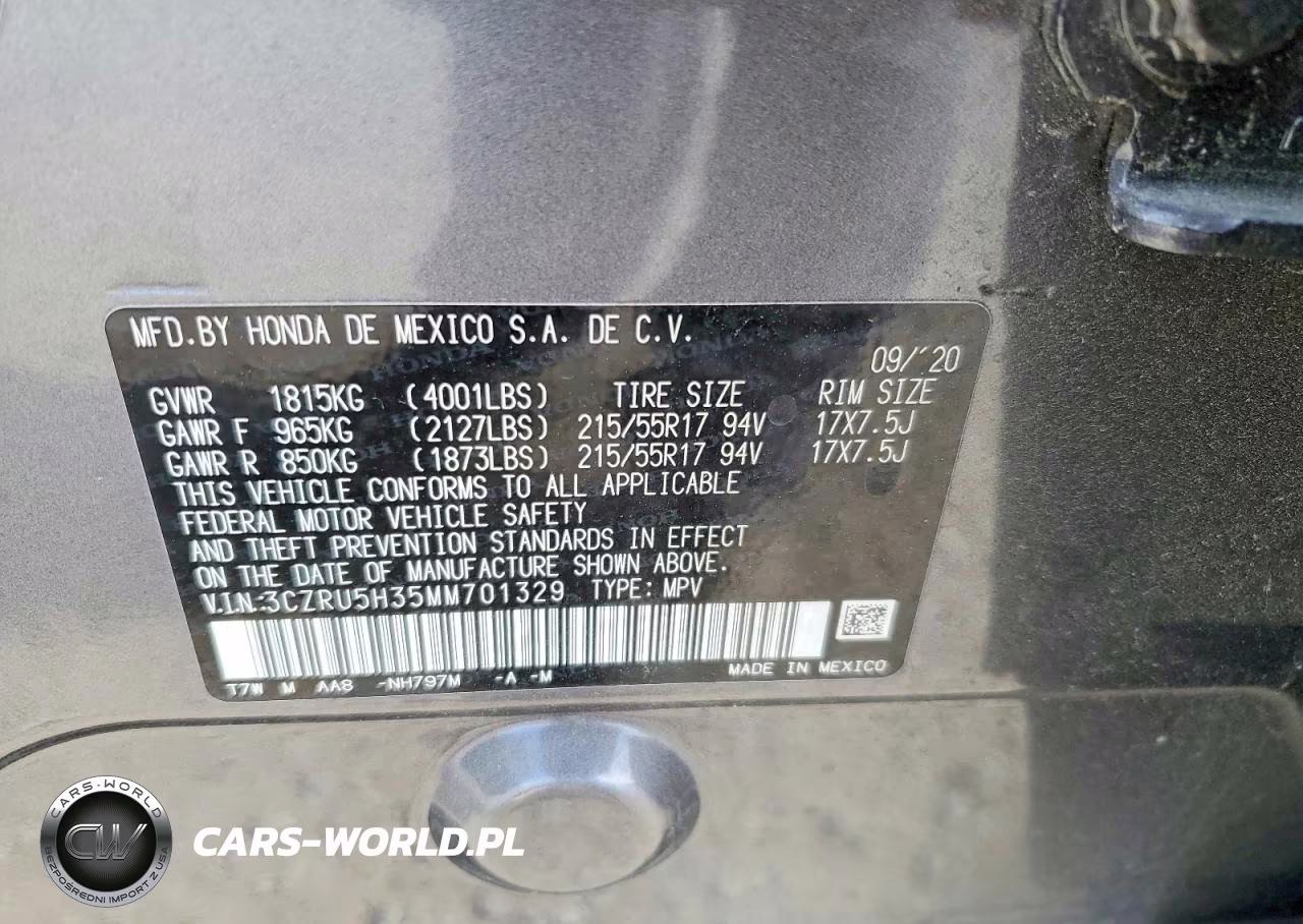 2021 Honda Hr-V Lx VIN:3CZRU5H35MM701329 - 13