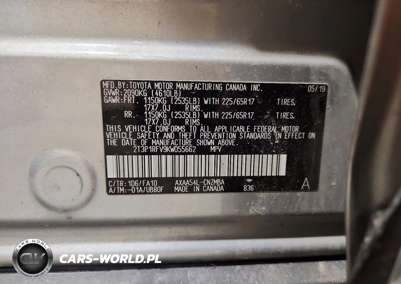 2019 Toyota Rav4 Xle VIN:2T3P1RFV9KW055662 - 14