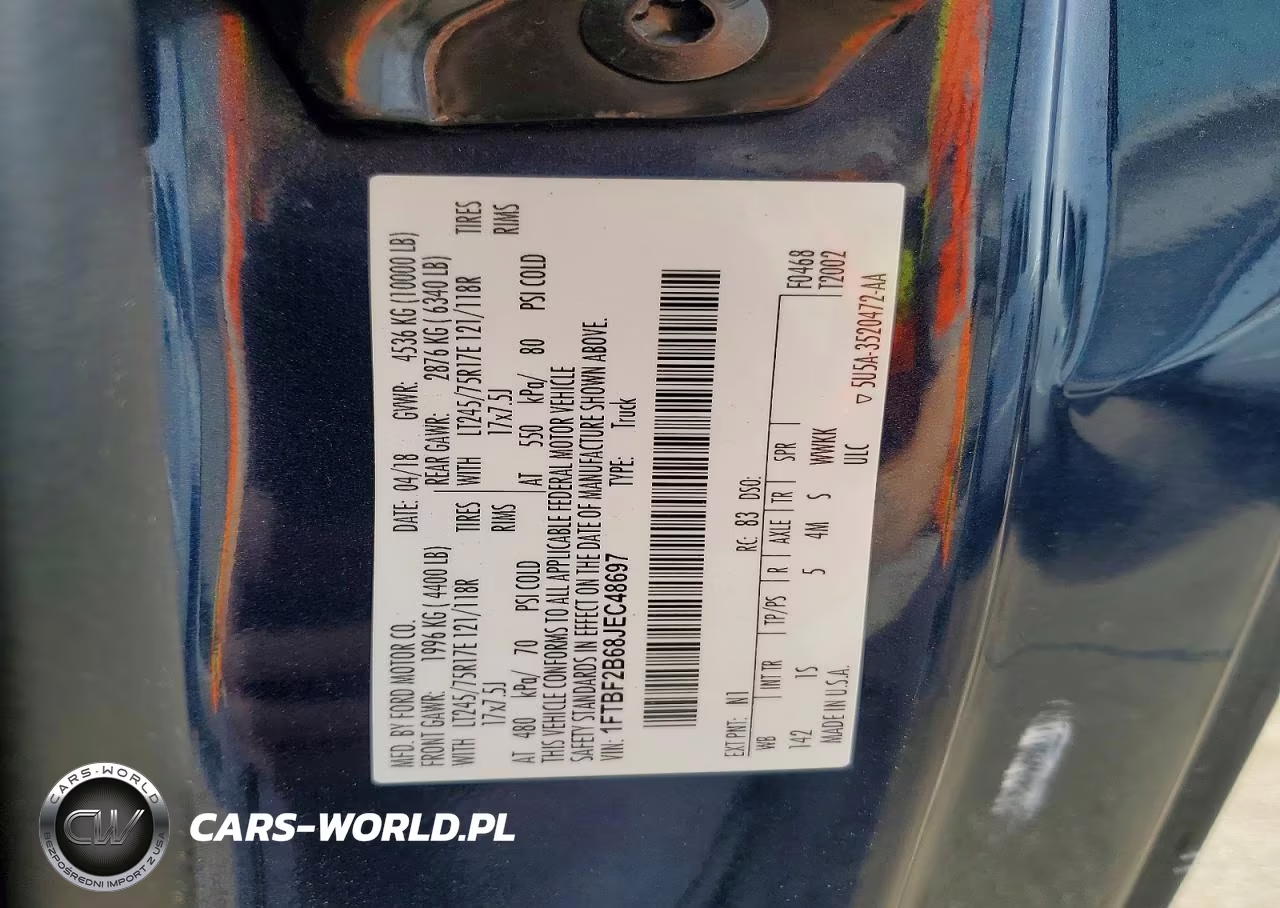 2018 Ford F250 Super Duty VIN:1FTBF2B68JEC48697 - 12