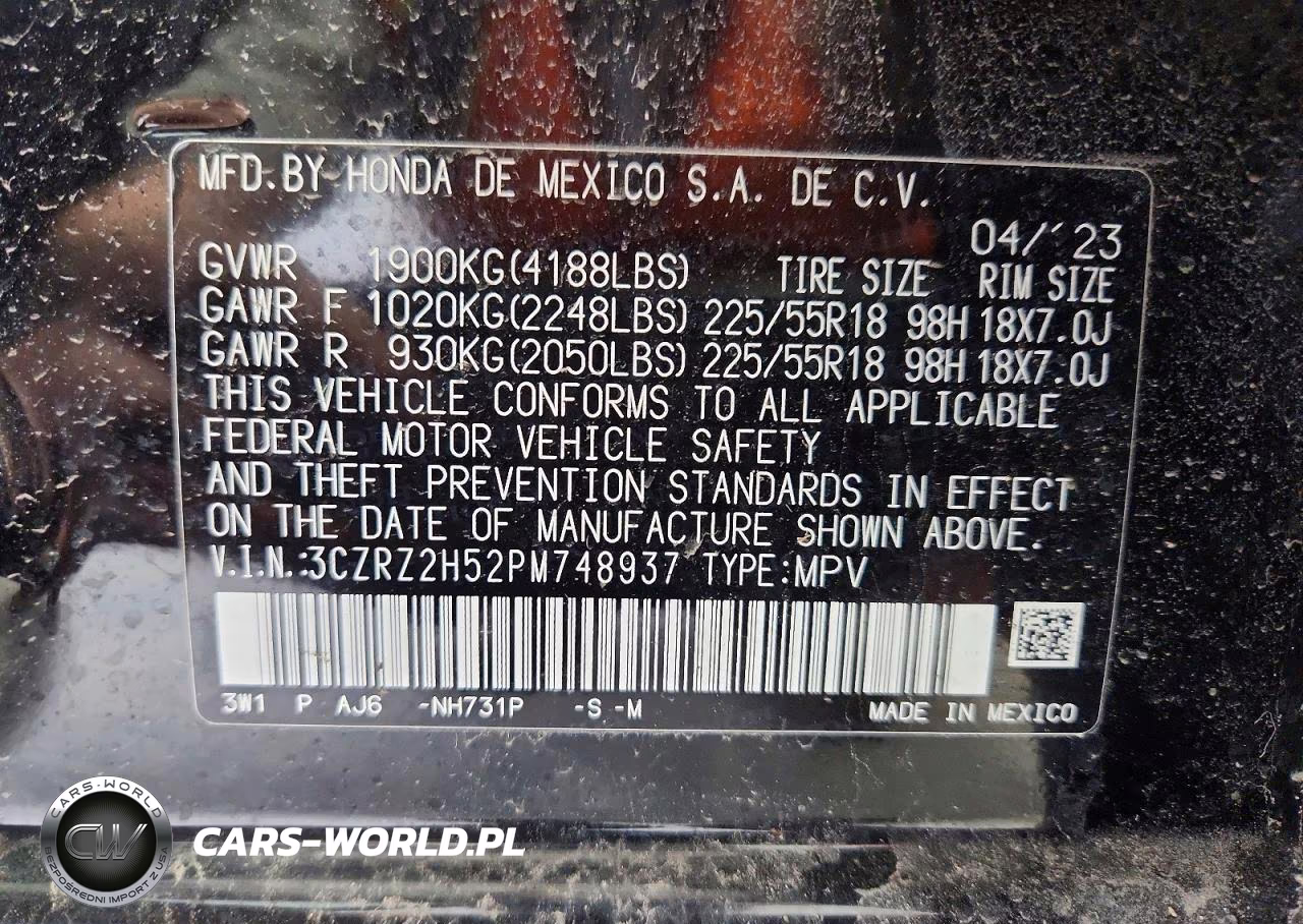 2023 Honda Hr-V Sport VIN:3CZRZ2H52PM748937 - 13