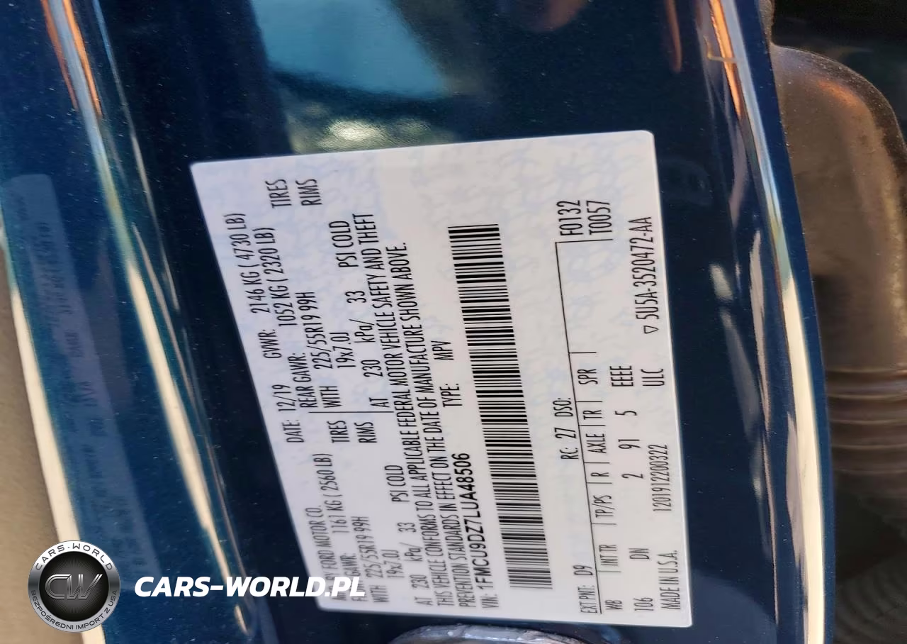 2020 Ford Escape Titanium VIN:1FMCU9DZ7LUA48506 - 12