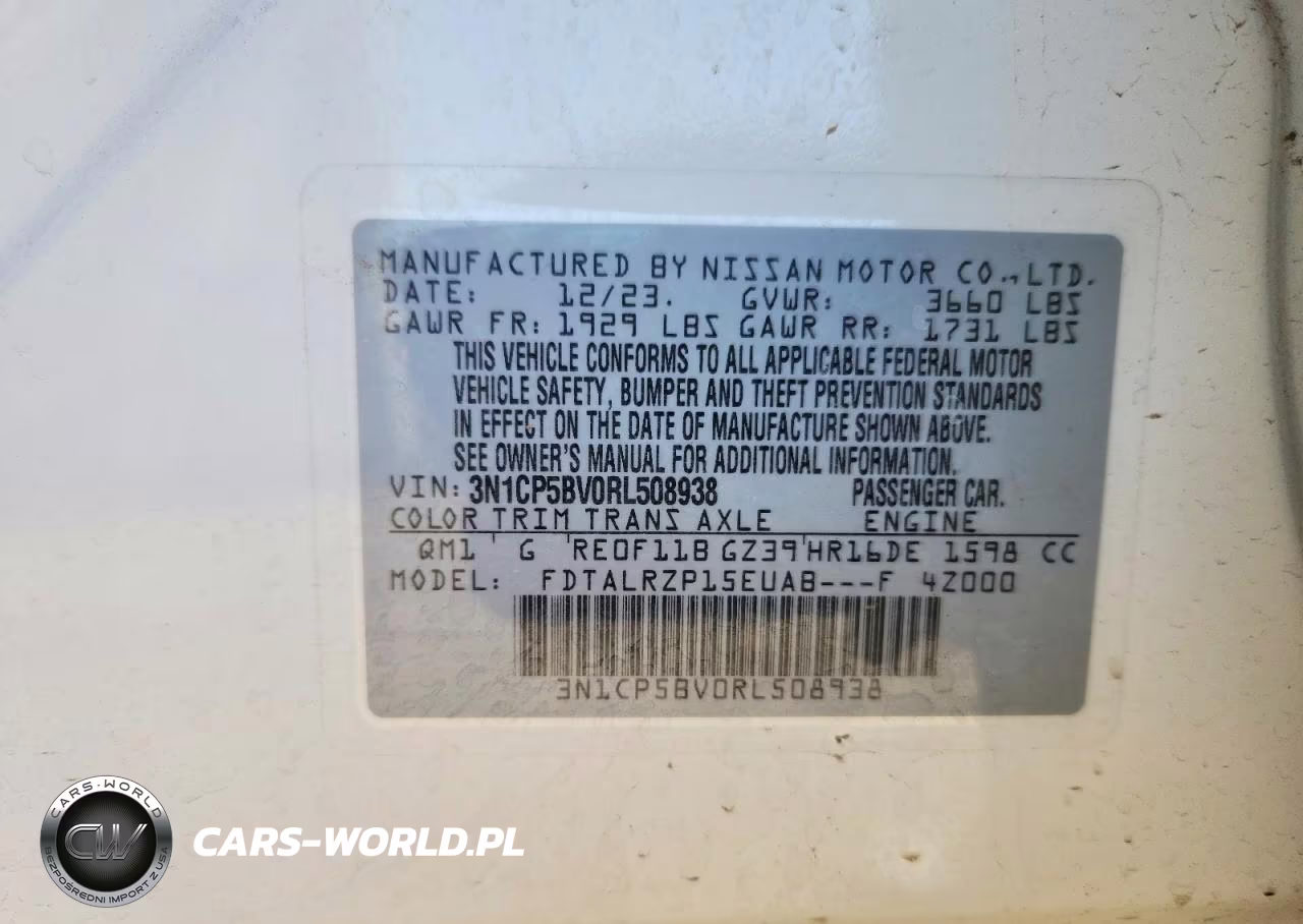 2024 Nissan Kicks S VIN:3N1CP5BV0RL508938 - 12