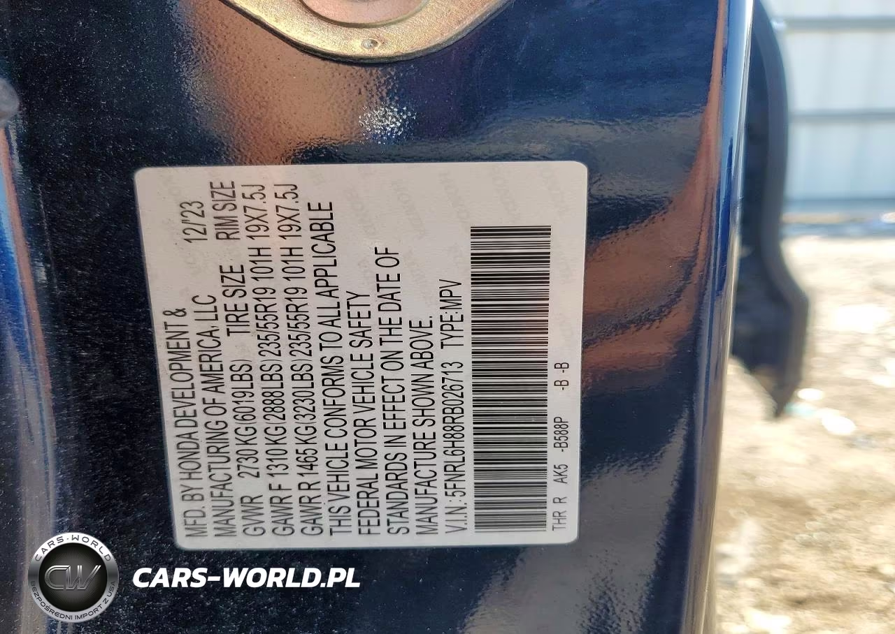 2024 Honda Odyssey Touring VIN:5FNRL6H88RB026713 - 13
