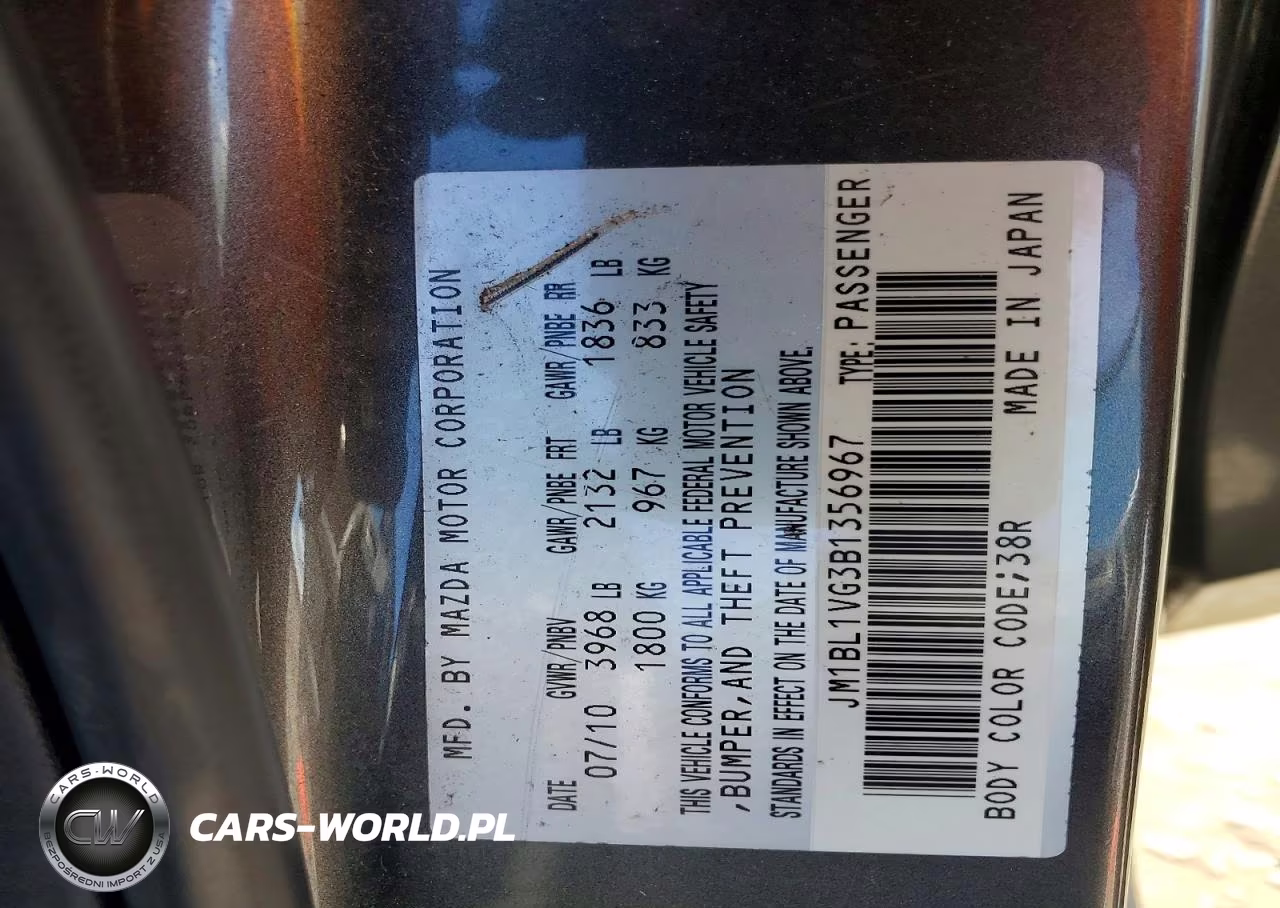 2011 Mazda 3 I VIN:JM1BL1VG3B1356967 - 12