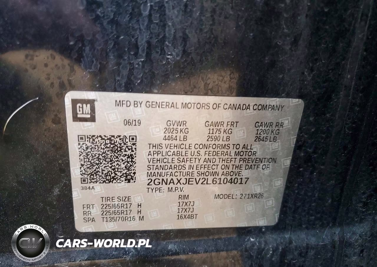 2020 Chevrolet Equinox Lt VIN:2GNAXJEV2L6104017 - 13