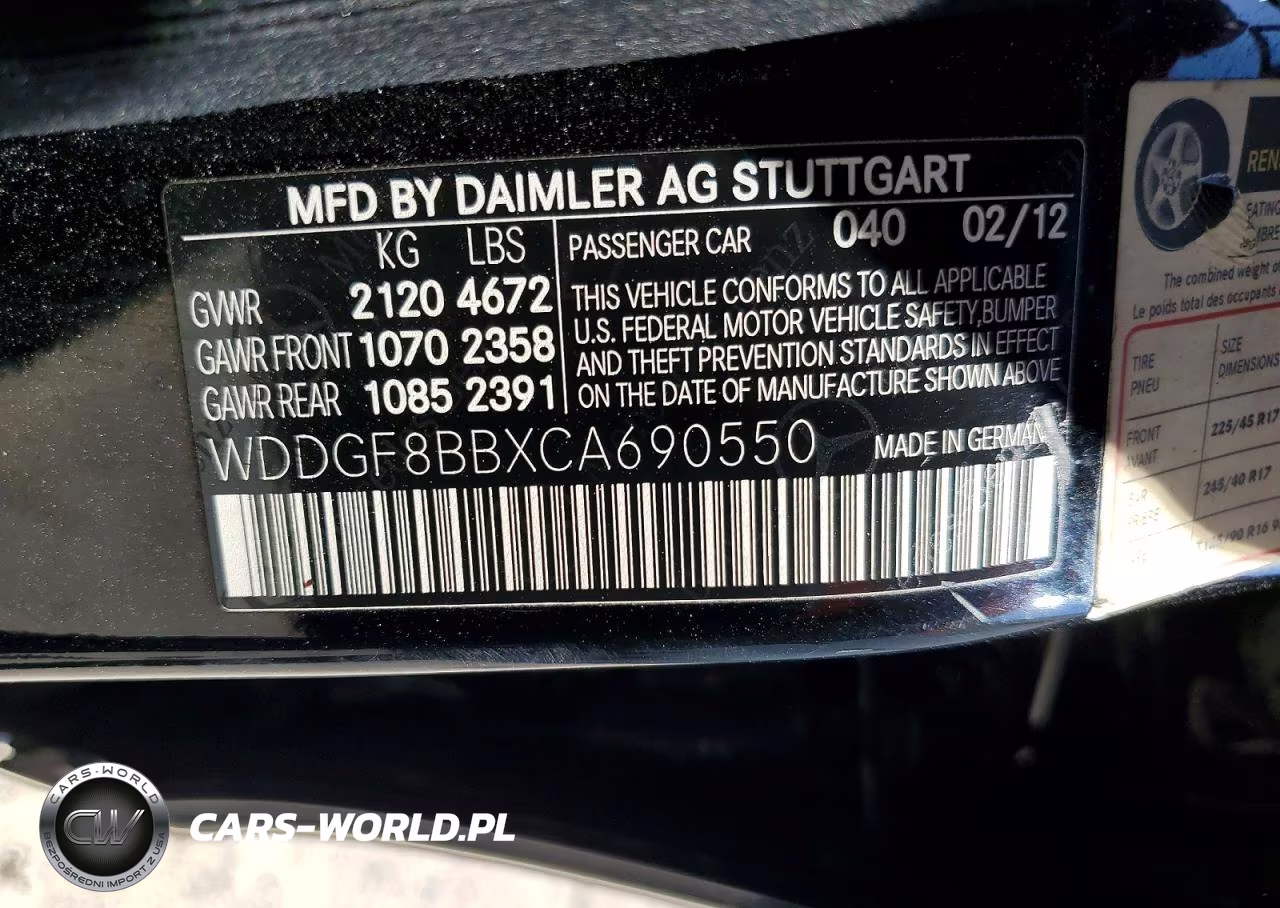 2012 Mercedes-Benz C 300 4Matic VIN:WDDGF8BBXCA690550 - 12