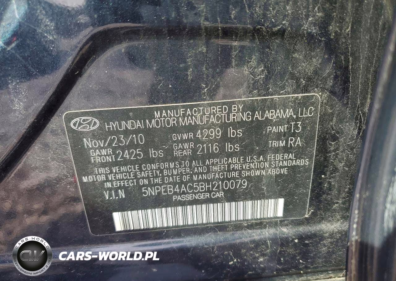 2011 Hyundai Sonata Gls VIN:5NPEB4AC5BH210079 - 13