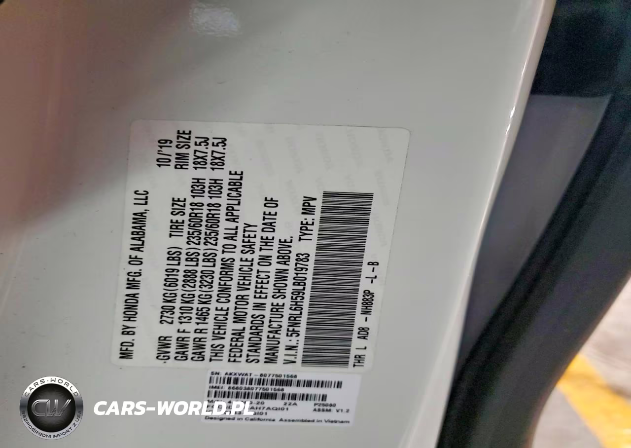 2020 Honda Odyssey VIN:5FNRL6H59LB019783 - 13