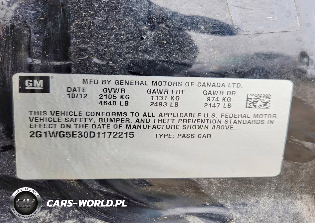 2013 Chevrolet Impala Lt VIN:2G1WG5E30D1172215 - 12
