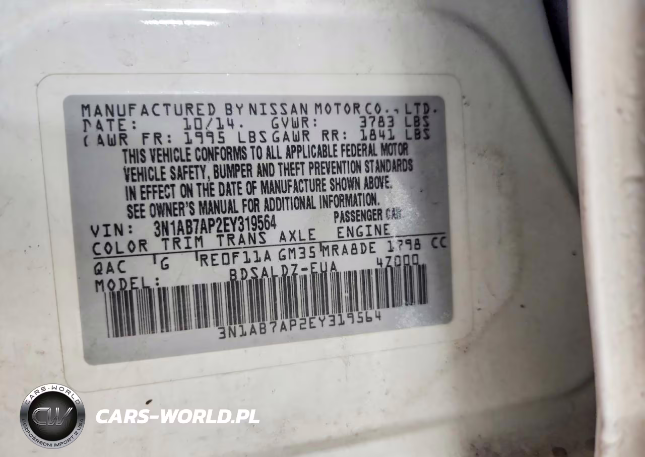 2014 Nissan Sentra Sv VIN:3N1AB7AP2EY319564 - 12