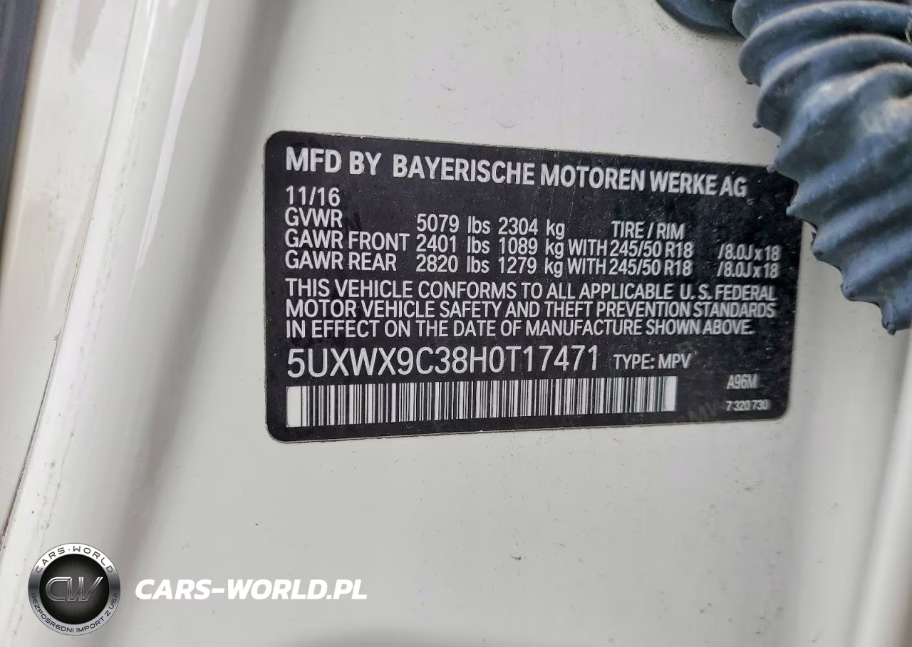 2017 BMW X3 xDrive28I VIN:5UXWX9C38H0T17471 - 13