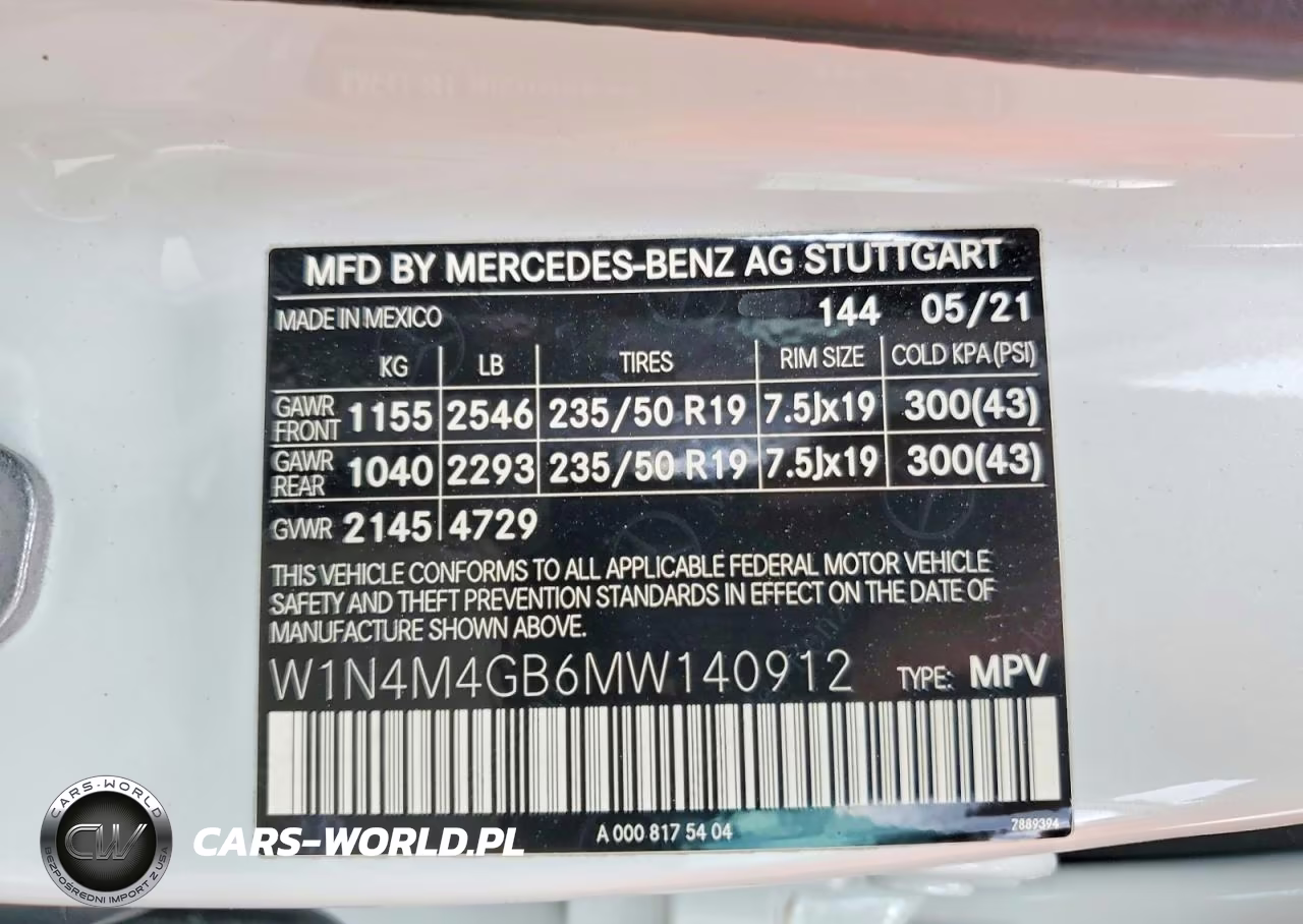 2021 Mercedes Benz Glb 250 VIN:W1N4M4GB6MW140912 - 13