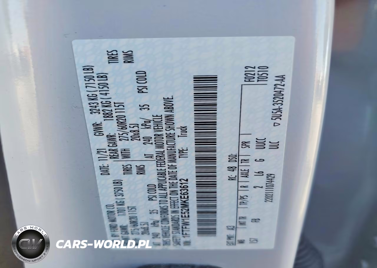 2021 Ford F150 Supercrew VIN:1FTFW1E52MKE63612 - 12