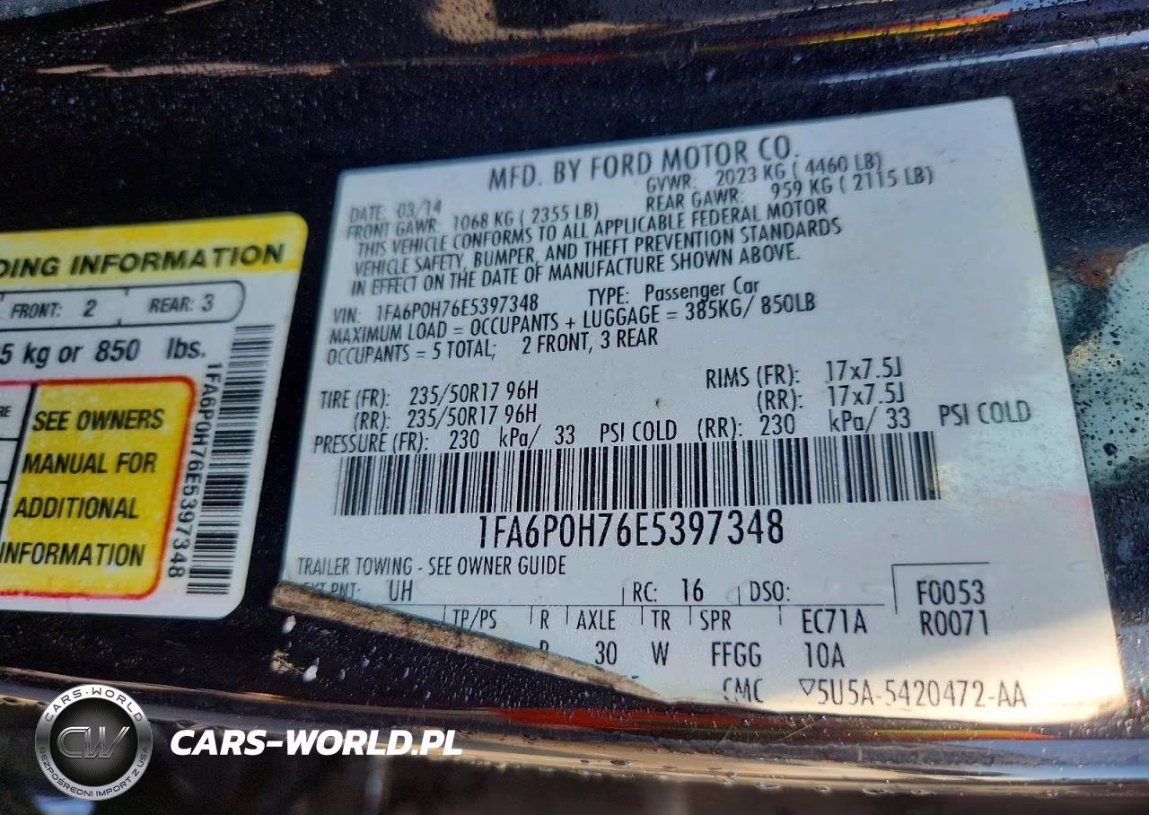 2014 Ford Fusion Se VIN:1FA6P0H76E5397348 - 13