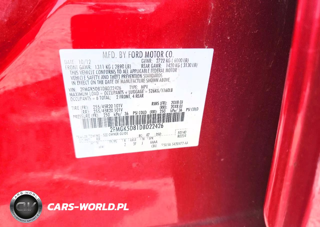 2013 Ford Flex Limited VIN:2FMGK5D81DBD22426 - 13